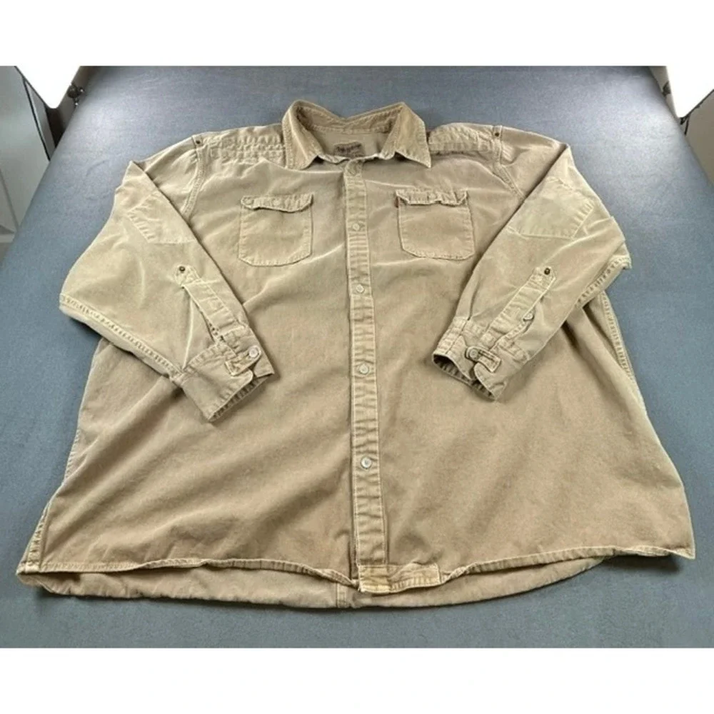 Levi's Men's Tan Long Sleeve Button Up Worker Shirt XXXL Cotton